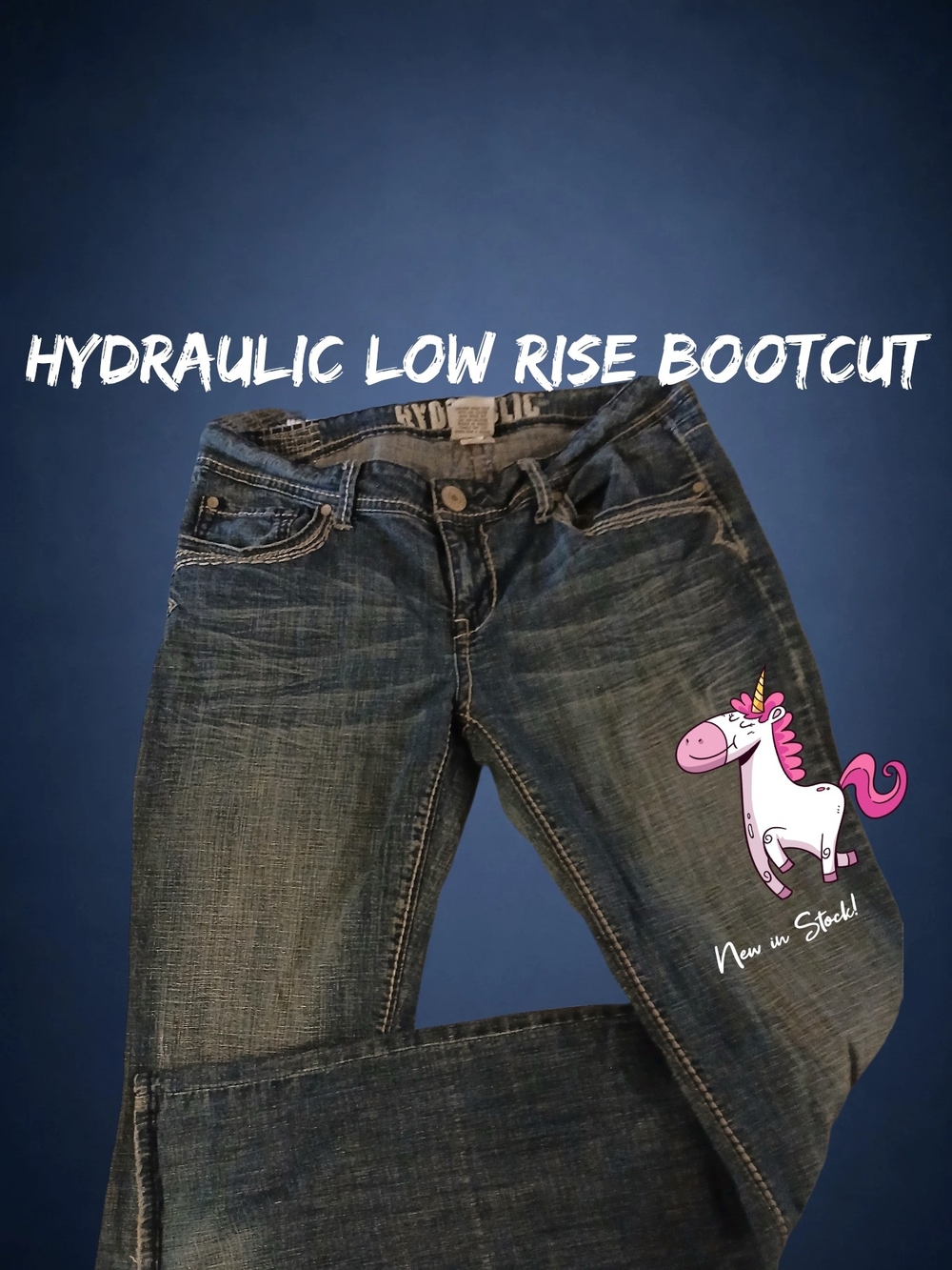 Hydraulic Women's Low Rise Boot Cut Jeans - Blue Denim